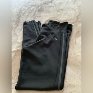 Adidas Black Performance Leggings with Side Stripes. LARGE